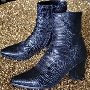 SAINT LAURENT FRENCH 85 LIZARD SKIN MENS BOOTS SZ 39